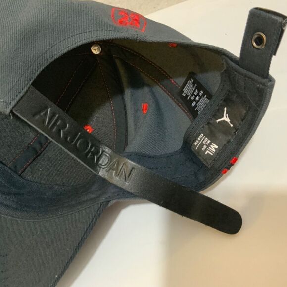 Nike Awake Air Jordan Mens Adjustable Red and Black Leather Bill Hat - Picture 6 of 13